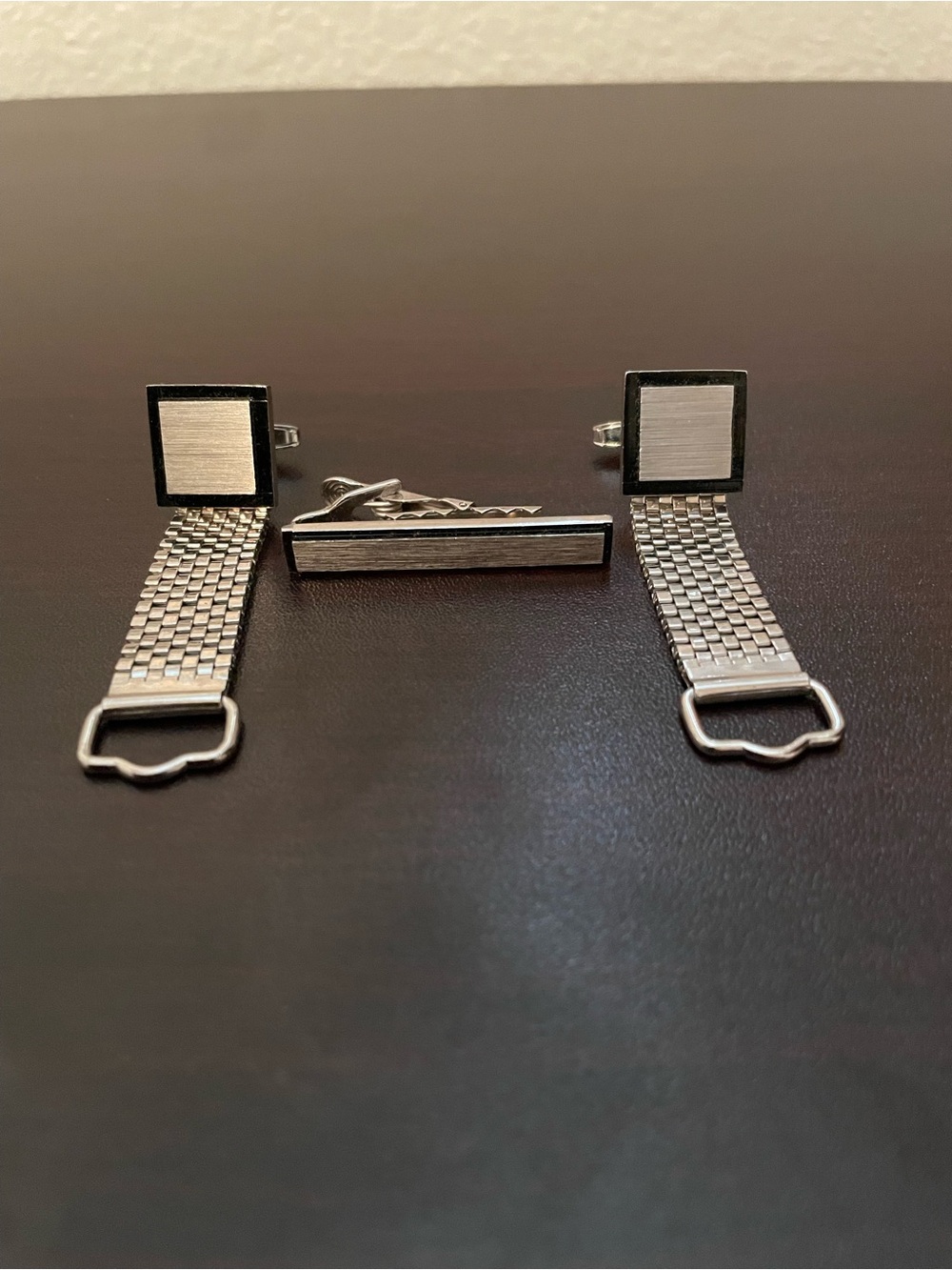 Cuff Link & Tie Clip Set Vintage